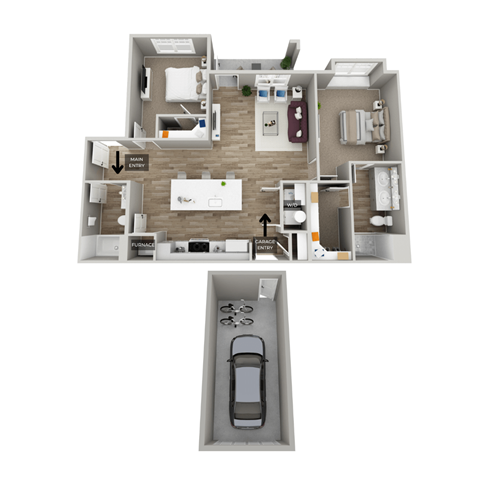 bedroom floor plan anting 2 bedrooms and 2 baths a 1122 sq.ft. apartment